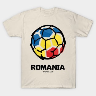 Romania Football Country Flag T-Shirt